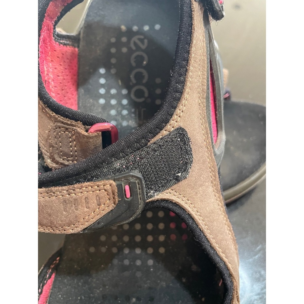 ECCO Offroad Womens Brown Pink Nubuck Leather Hiking Sandals Size 40‎ 9-9.5 - Picture 3 of 10